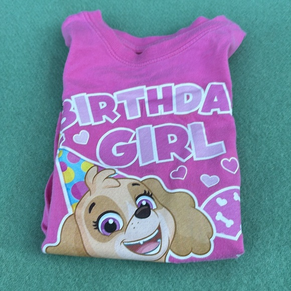 Nickelodeon Paw Patrol Pink SS 3rd Birthday Girl T-Shirt with Cartoon Design 2T - Picture 1 of 16
